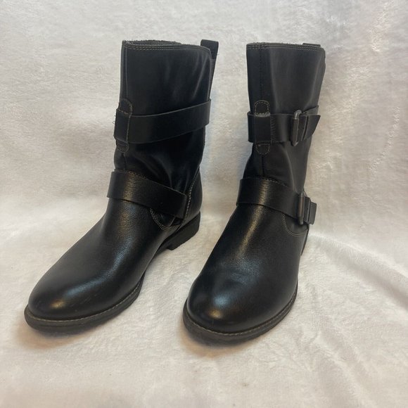 Montana Shoes - Montana Artisan Crafted Womans Leather Buckle Boots Black Size 9.5M